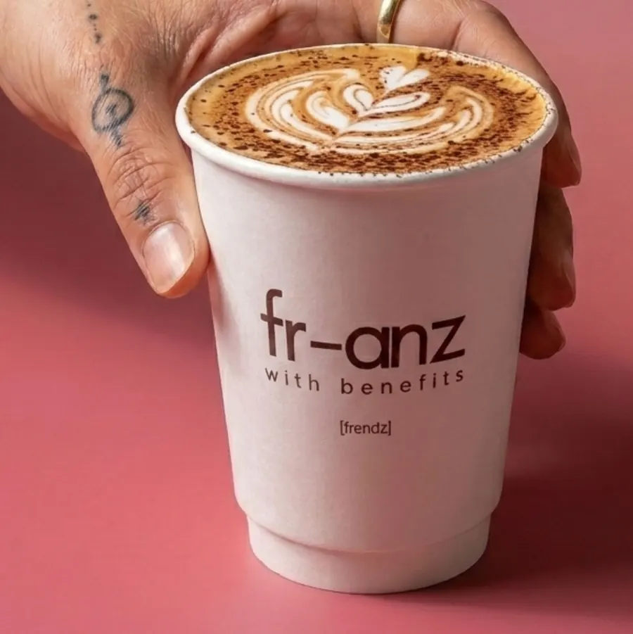 Hot cappuccino with latte art