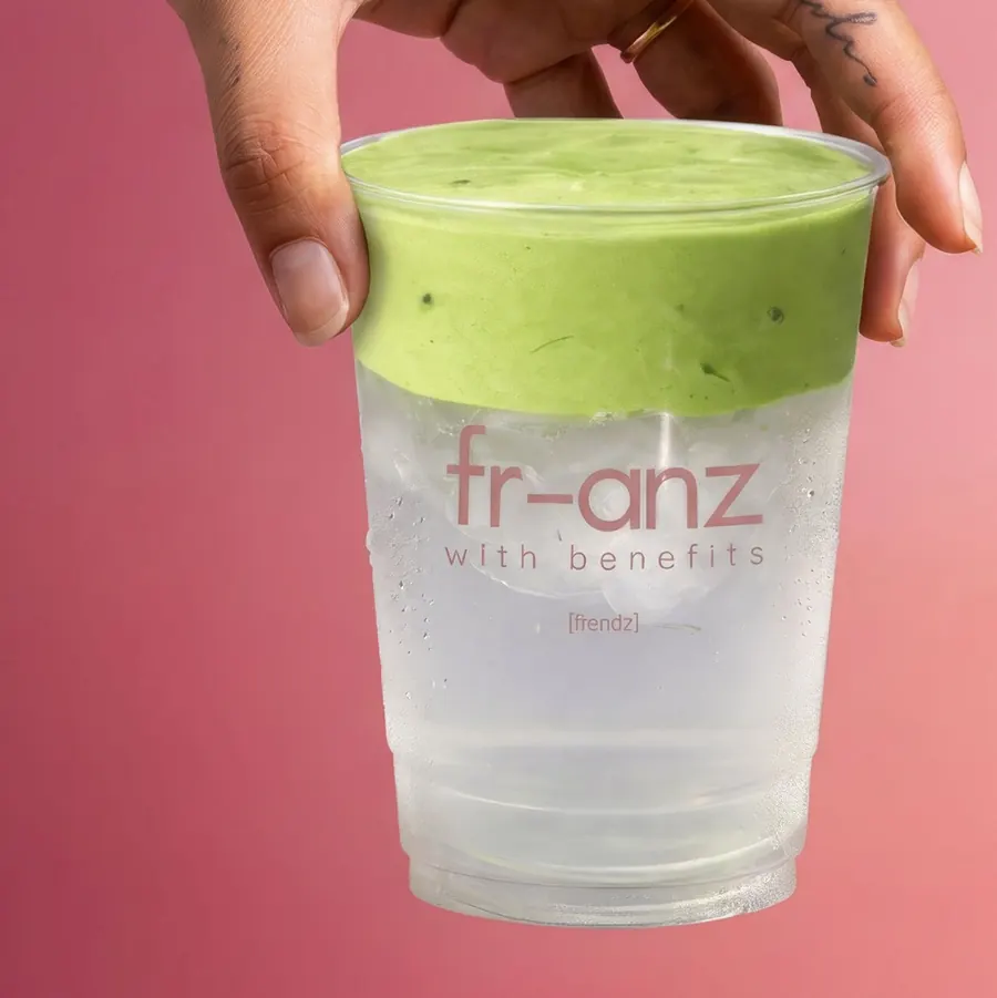 Coconut Cloud Matcha with matcha foam over coconut water