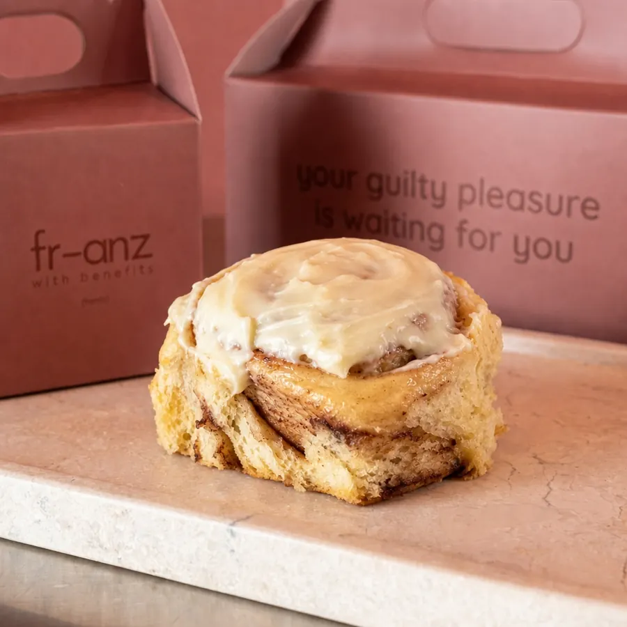 Classic cinnamon roll with cream cheese glaze